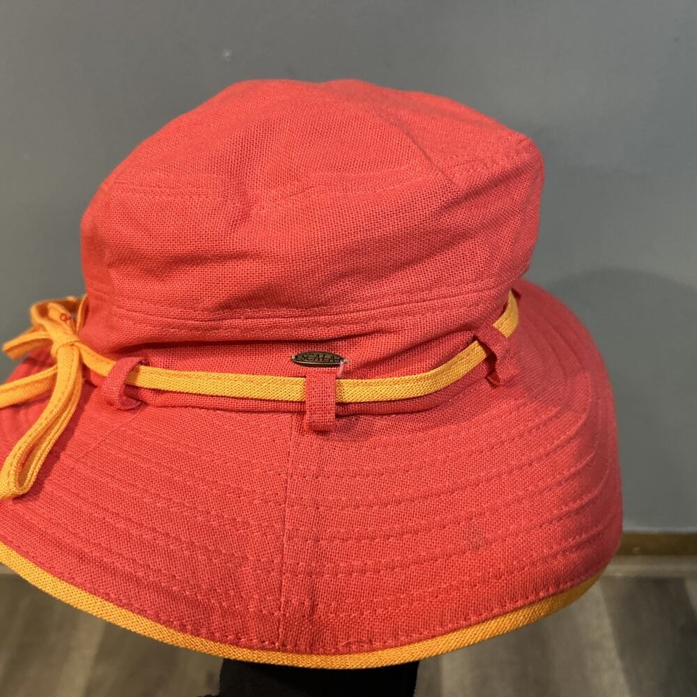 Red With Orange String And Trim Scala Collezione Sun Hat
